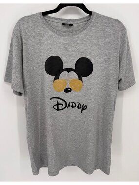 Ketuna Mens Daddy Graphic Short Sleeve T-Shirt With Mickey Mouse Design Size L